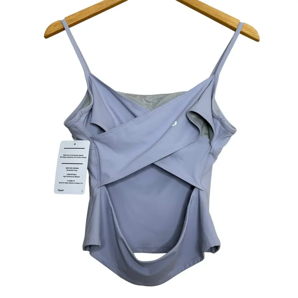 NWT Persit Active Tanks Medium Lot of 2 Built in Bra Athletic Athleisure Cutout - Picture 3 of 12